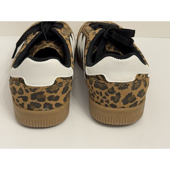 NWOB Steve Madden Brown Leopard Print Sneakers Gum Low Profile Women's 7 - Picture 7 of 8